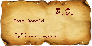 Pott Donald névjegykártya